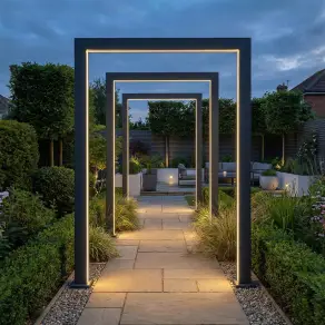 Legacy PergolArch Aluminium LED Garden Archway with Power Pack in Grey