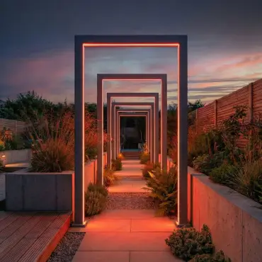 Legacy PergolArch Set of 3 Aluminium LED Garden Archway with Power Pack in Grey