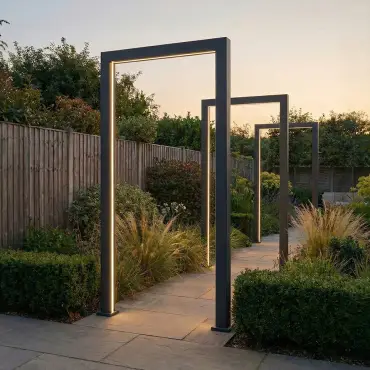 Legacy PergolArch Set of 3 Aluminium LED Garden Archway with Power Pack in Grey