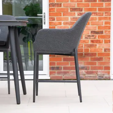 Ally 6 Seat Fabric Aluminium High Dining Set - Rectangular Table