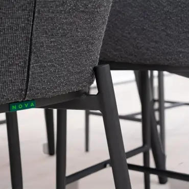 Ally 6 Seat Fabric Aluminium High Dining Set - Rectangular Table