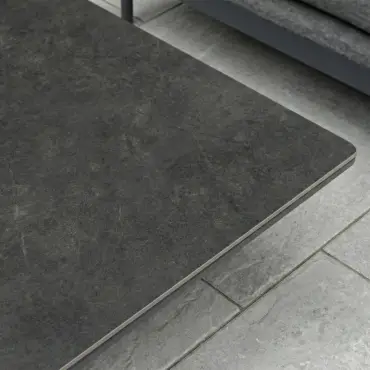 Ally Corner Fabric Aluminium Dining Set with Armchair & Bench -  Adjustable Rising Table in Graphite Grey