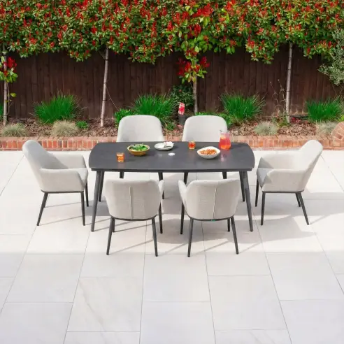 Ally 6 Seat Fabric Aluminium Dining Set - Rectangular Table Ally 6 Seat Fabric Aluminium Dining Set - Rectangular Table