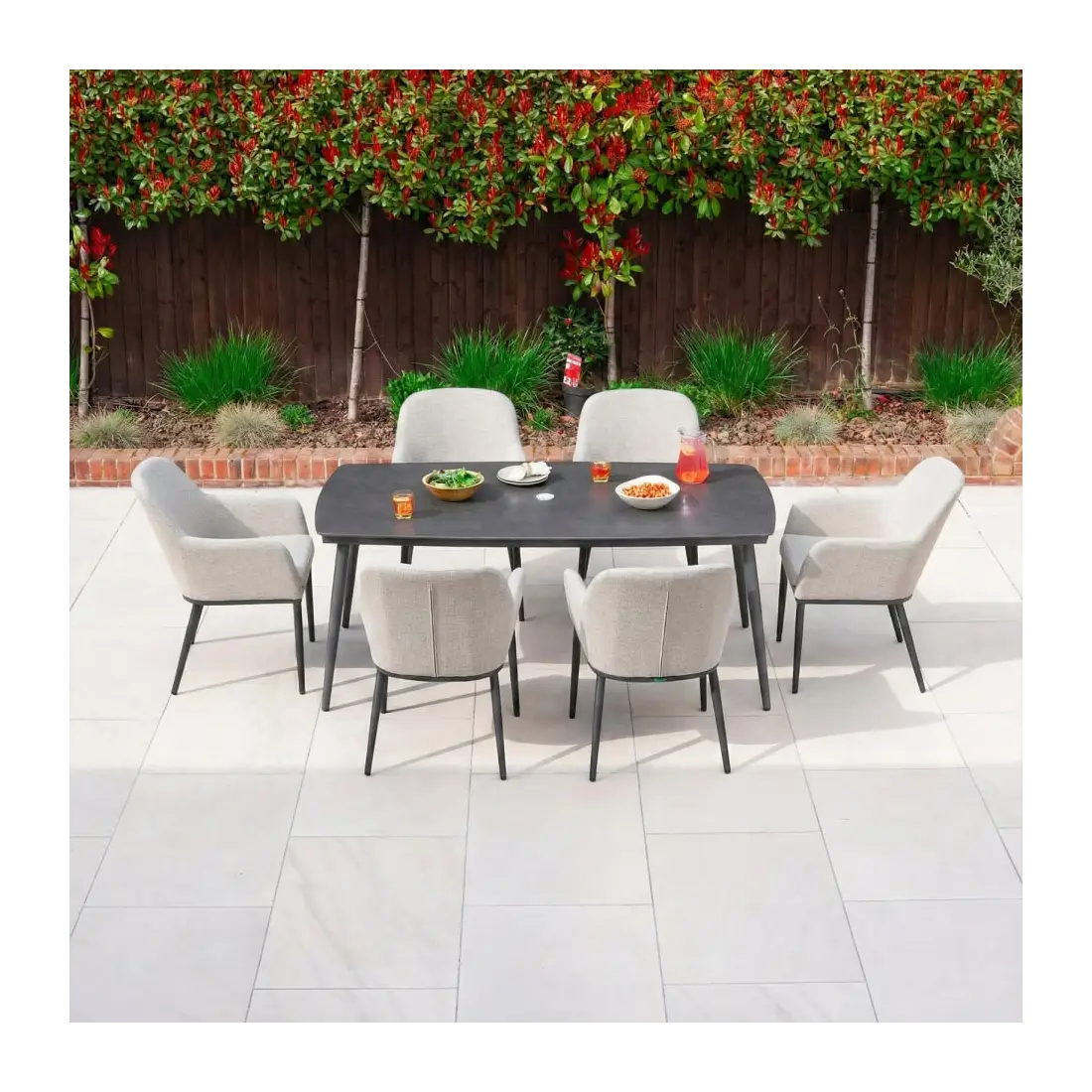 Ally 6 Seat Fabric Aluminium Dining Set - Rectangular Table Ally 6 Seat Fabric Aluminium Dining Set - Rectangular Table