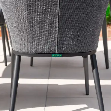 Ally 6 Seat Fabric Aluminium Dining Set - Rectangular Table