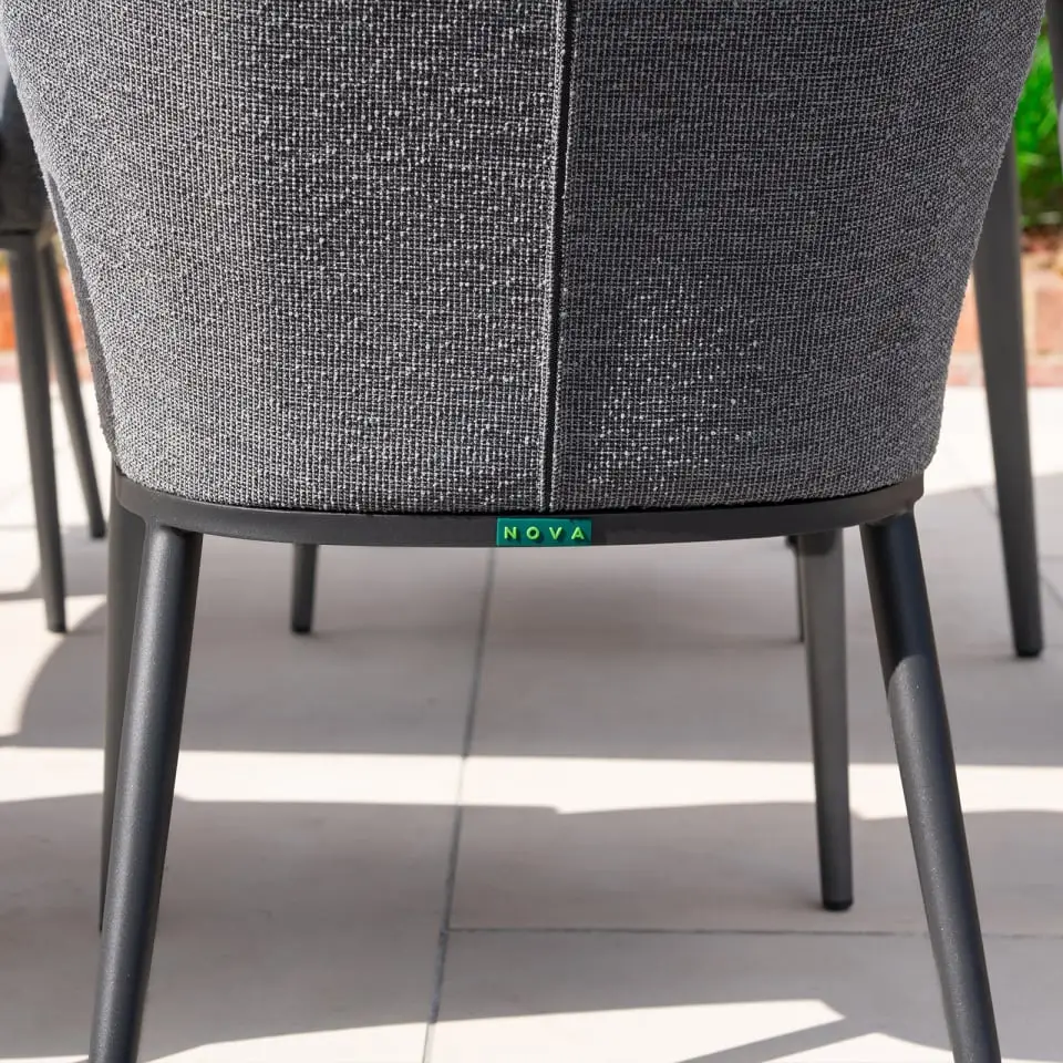 Ally 6 Seat Fabric Aluminium Dining Set - Rectangular Table