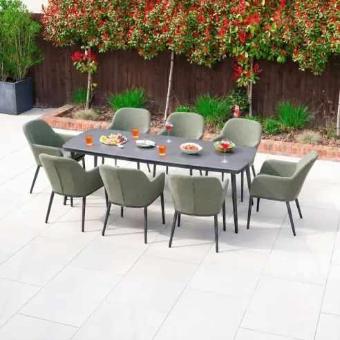 Ally 8 Seat Fabric Aluminium Dining Set - Rectangular Table Ally 8 Seat Fabric Aluminium Dining Set - Rectangular Table