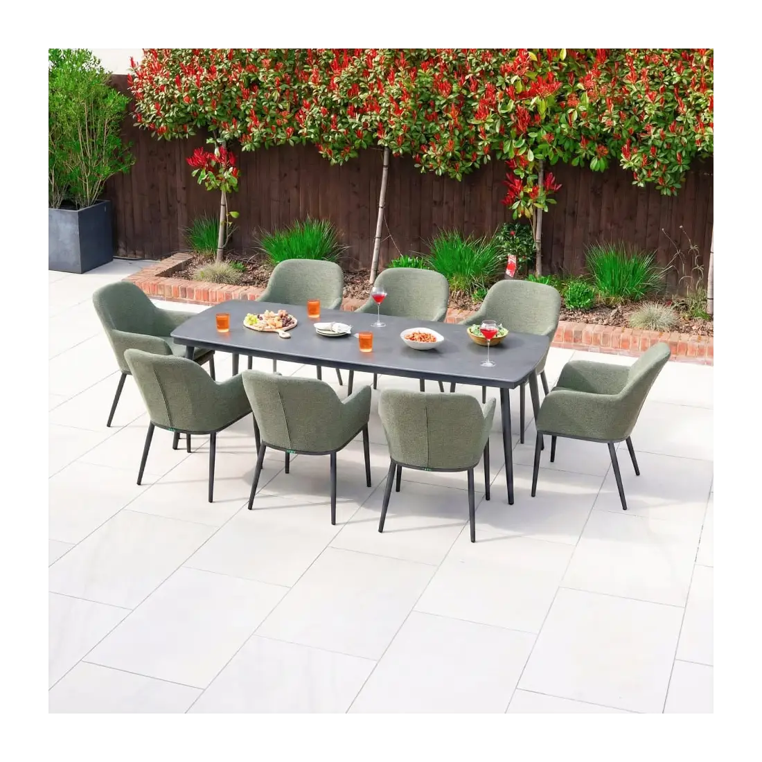 Ally 8 Seat Fabric Aluminium Dining Set - Rectangular Table Ally 8 Seat Fabric Aluminium Dining Set - Rectangular Table