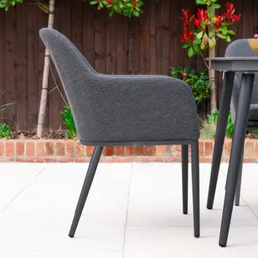Ally 4 Seat Fabric Aluminium Dining Set - Square Table