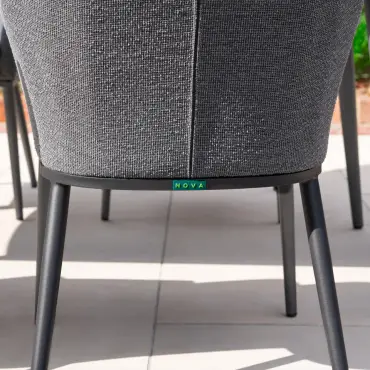 Ally 4 Seat Fabric Aluminium Dining Set - Square Table