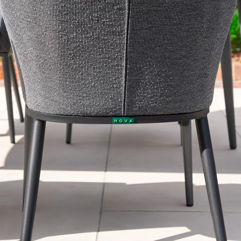 Ally 4 Seat Fabric Aluminium Dining Set - Square Table