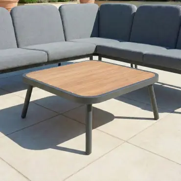 Piper Aluminium Wood Look Corner Sofa Lounging Set