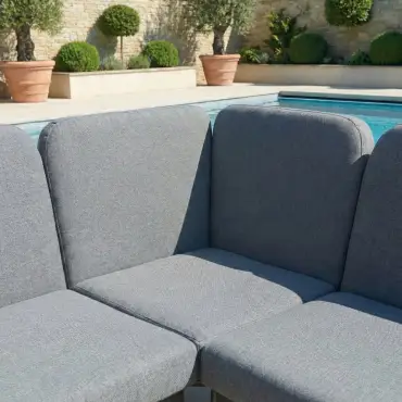 Piper Aluminium Wood Look Corner Sofa Lounging Set