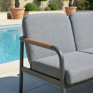 Piper Aluminium Wood Look Corner Sofa Lounging Set
