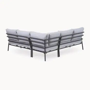 Piper Aluminium Wood Corner Sofa Lounging Set