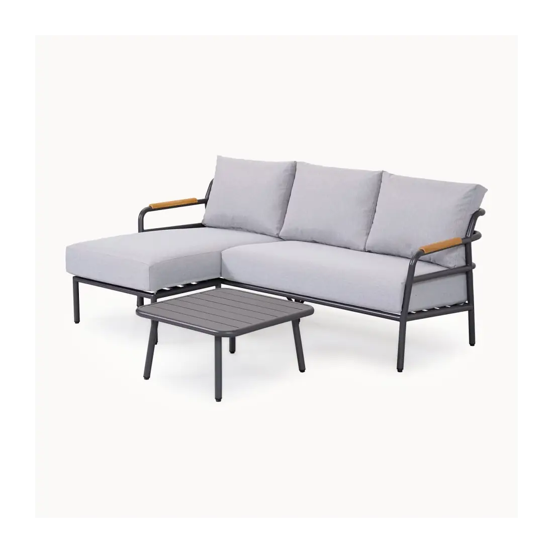 Piper Aluminium 3 Seater Right Handed Chaise Sofa Set Piper Aluminium 3 Seater Right Handed Chaise Sofa Set