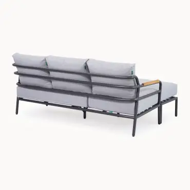 Piper Aluminium 3 Seater Right Handed Chaise Sofa Set