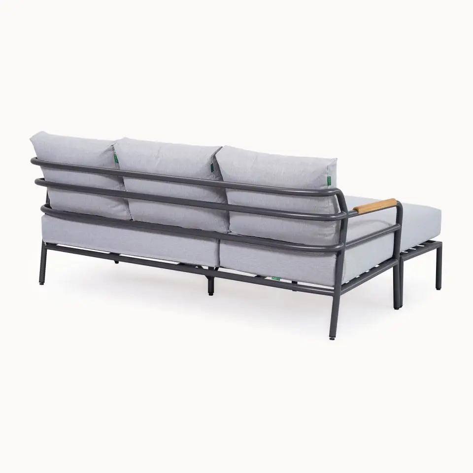 Piper Aluminium 3 Seater Right Handed Chaise Sofa Set