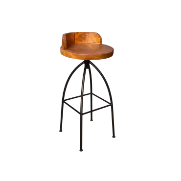 Davos Reclaimed Teak Spinning Bar Stools x4