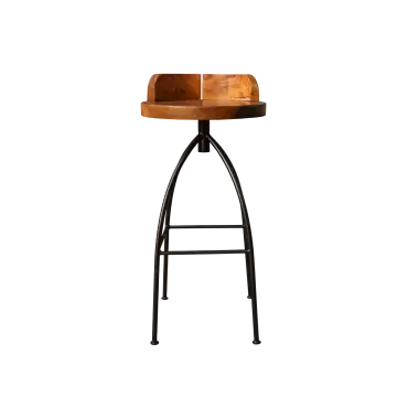Davos Reclaimed Teak Spinning Bar Stools x4