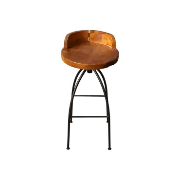 Davos Reclaimed Teak Spinning Bar Stools x4