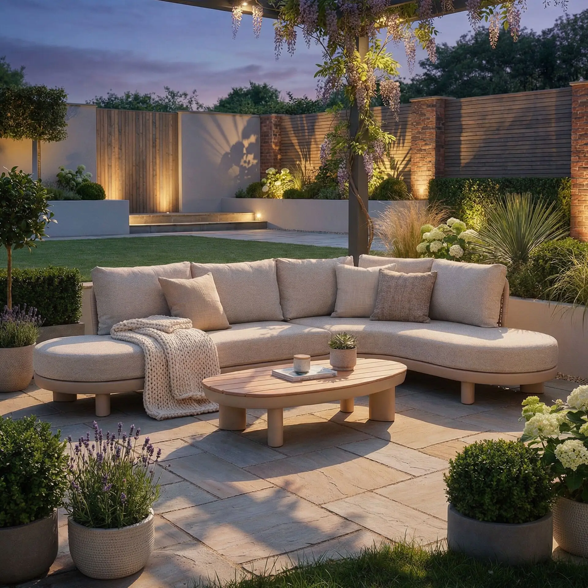 Sicily Rope Curve Corner Sofa Set