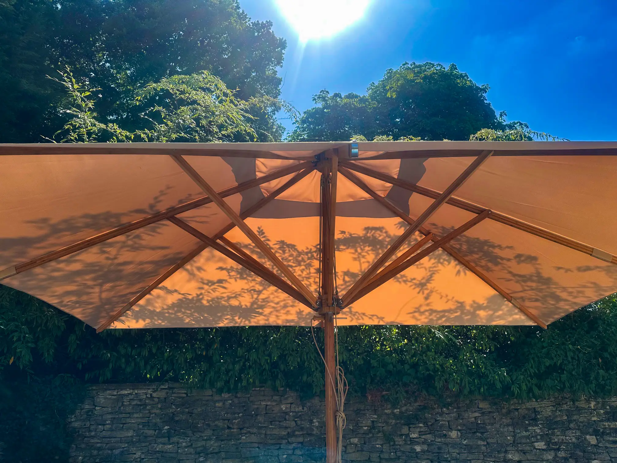 Bamboo 3.5m x 2.5m Rectangular Parasol Beige