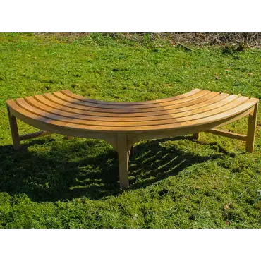 Teak Backless Contour Bench