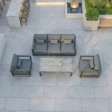 Rex Aluminium 3-Seater Sofa Set - Weatherproof Outdoor