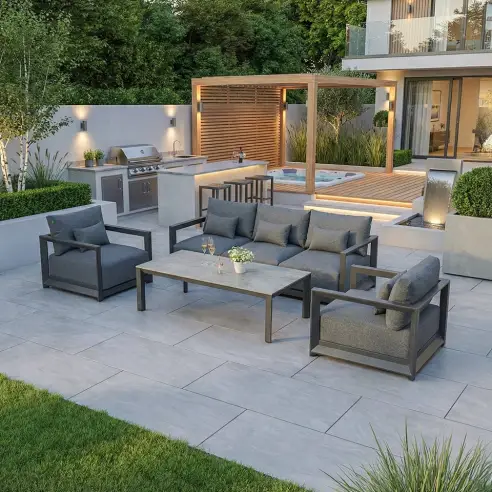 Rex Aluminium 3-Seater Sofa Set - Weatherproof Outdoor