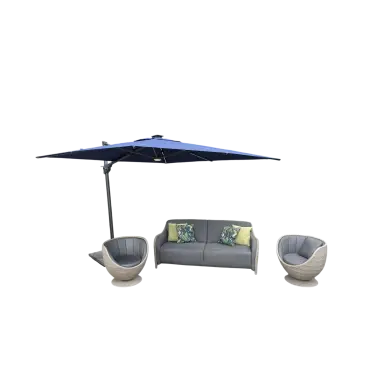 Meteor 3 Seater Sofa & 2 Swivel Chairs Garden Lounge Set