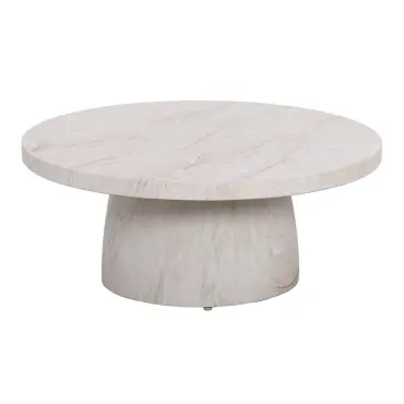 Round Garden Stone Coffee Table in Marble Effect