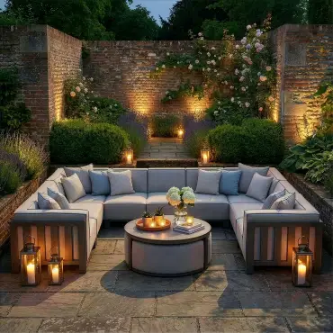 Ibiza U Shape Sofa Set & round Coffee Table