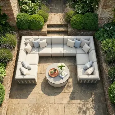 Ibiza U Shape Sofa Set & round Coffee Table
