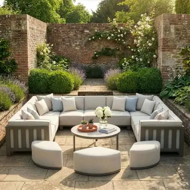 Ibiza U Shape Sofa Set & round Coffee Table