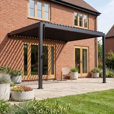 Titan 4m x 3m Wall Mounted Aluminium Pergola