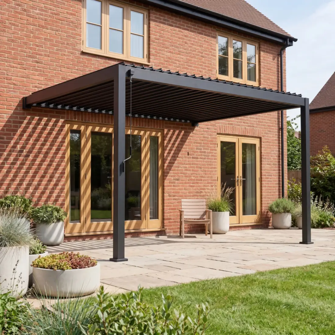 Titan 4m x 3m Wall Mounted Aluminium Pergola