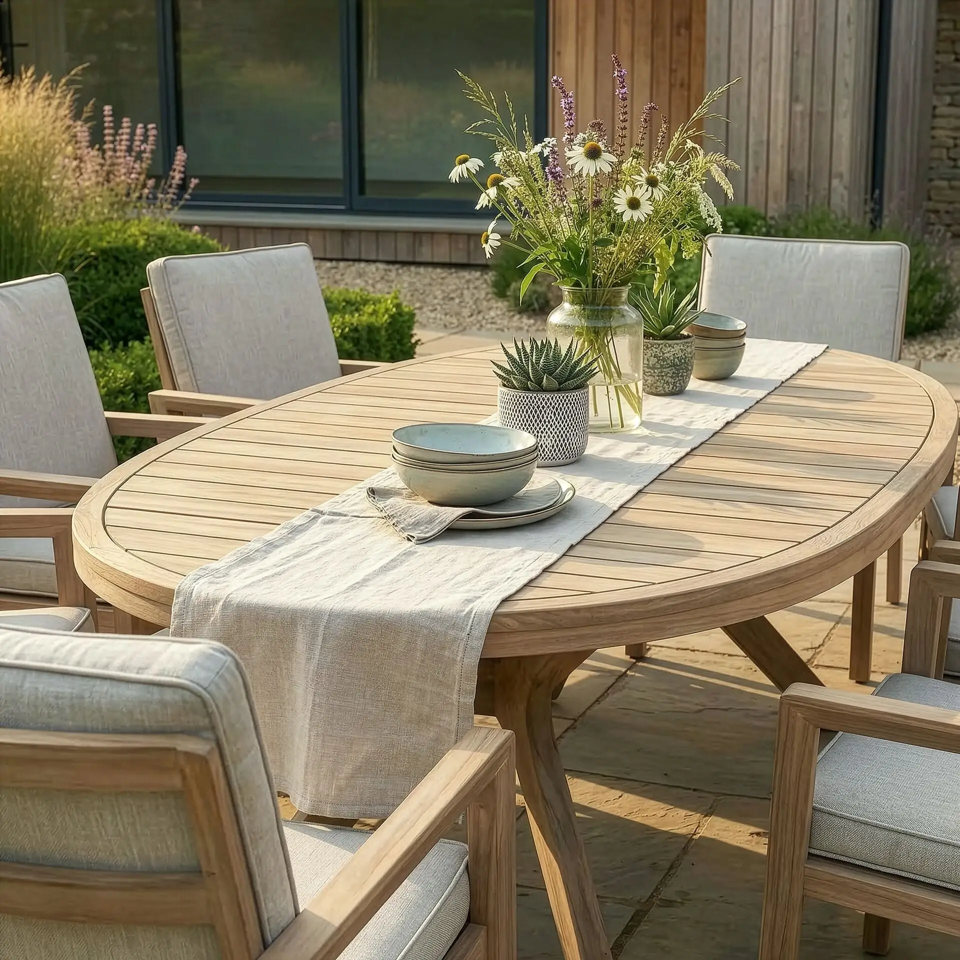 New York 8 Seat Oval Dining Set