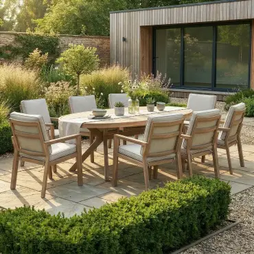 New York 8 Seat Oval Dining Set
