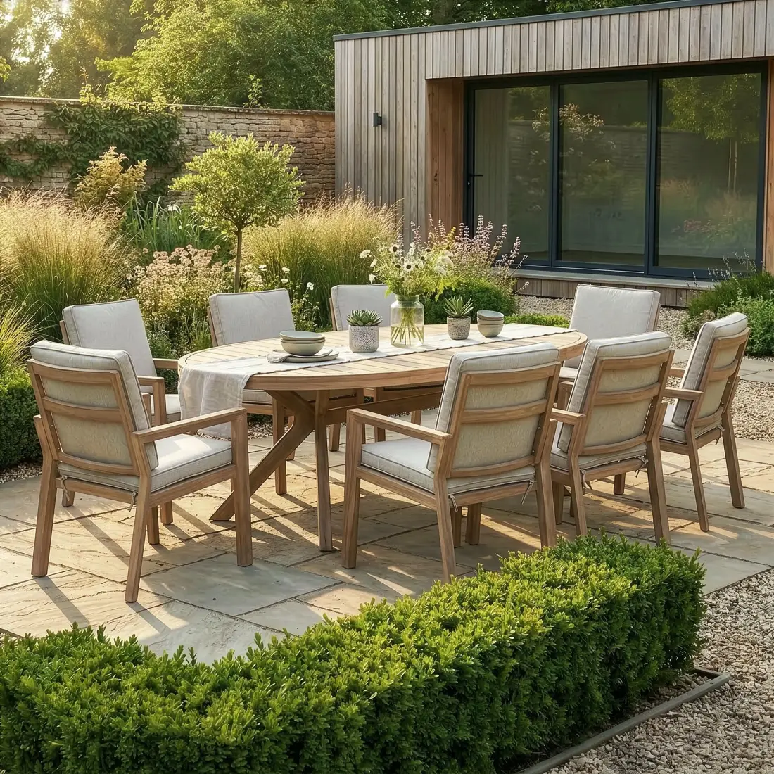 New York 8-Seat Oval Dining Set | Garden Furniture Spain