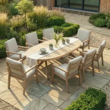 New York 8-Seat Oval Dining Set | Garden Furniture Spain