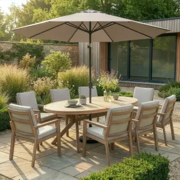 New York 8-Seat Oval Dining Set | Garden Furniture Spain