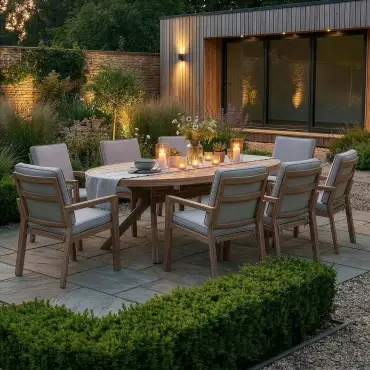 New York 8-Seat Oval Dining Set | Garden Furniture Spain