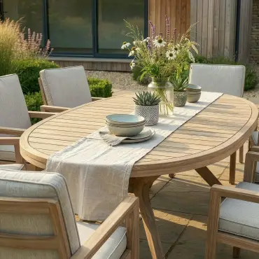 New York 8 Seat Oval Dining Set