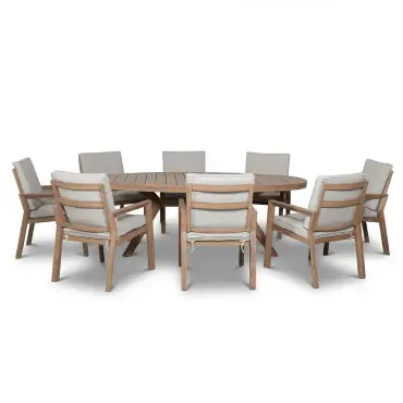 New York 8 Seat Oval Dining Set