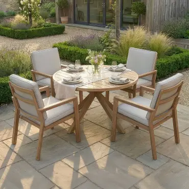 New York 4-Seat Dining Set: Relaxed Dining
