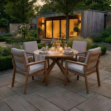 New York 4-Seat Dining Set: Relaxed Dining