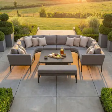 Fabric Pulse U Shape Dining Set & Rising Table