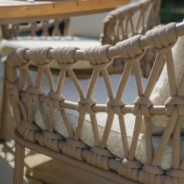 Pair of Sicily Open Rope Weave Garden Dining Chairs