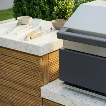 Antigua Small Kitchen Storage Units with Beefeater 1200E Series BBQ